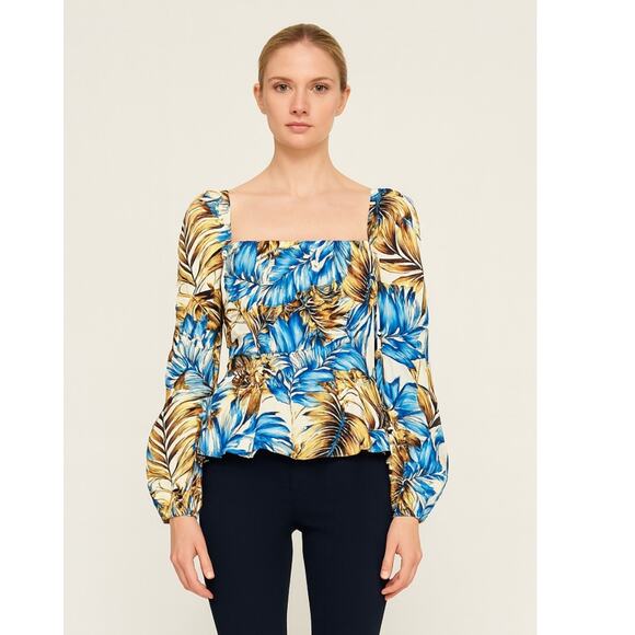 Autumn Adeigbo Catira Blouse 2 Blue NEW - Picture 6 of 6